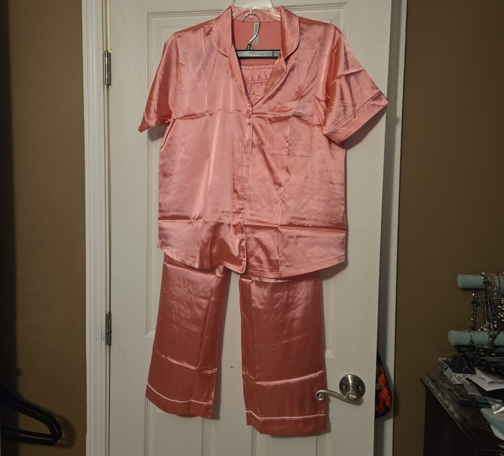 Zenana Silky Pink Pajama Set